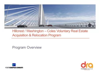 Hillcrest / Washington  Coles Voluntary Real Estate  Acquisition &amp; Relocation Program