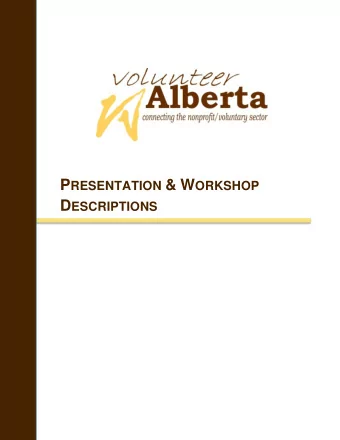 Table of Contents: A. Full Day Sessions: