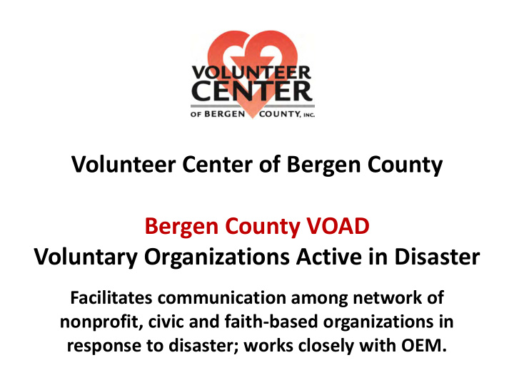bergen county voad voluntary organizations active in
