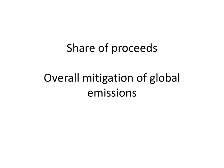 share of proceeds overall mitigation of global emissions