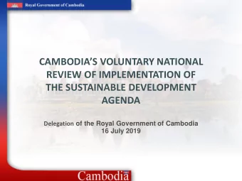 CAMBODIAS VOLUNTARY NATIONAL  REVIEW OF IMPLEMENTATION OF  THE SUSTAINABLE DEVELOPMENT  AGENDA