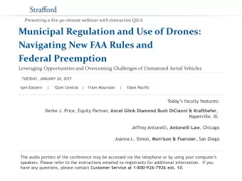 Presenting a live 90-minute webinar with interactive Q&amp;A  Municipal Regulation and Use of