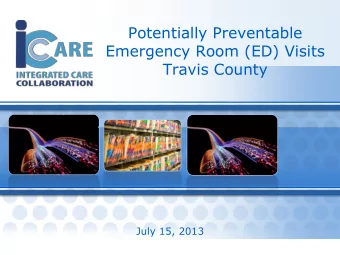 Potentially Preventable  Emergency Room (ED) Visits  Travis County  July 15, 2013  0  Integrated