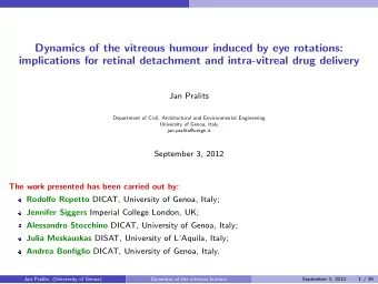 Dynamics of the vitreous humour induced by eye rotations:  implications for retinal detachment and