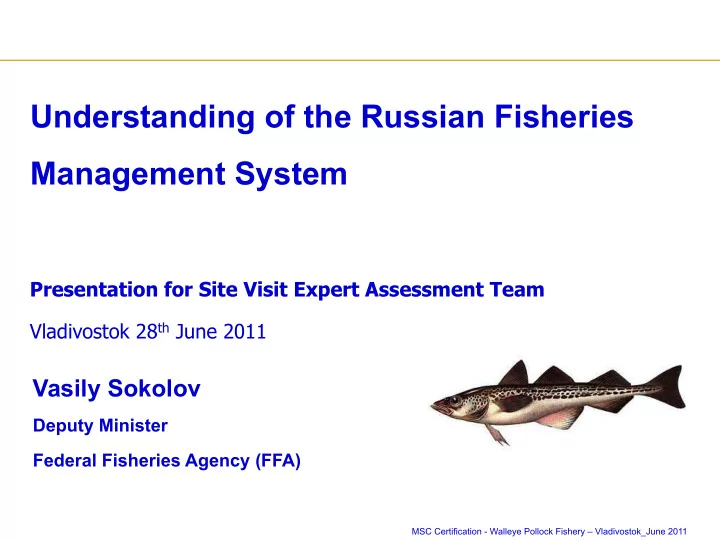 understanding of the russian fisheries management system