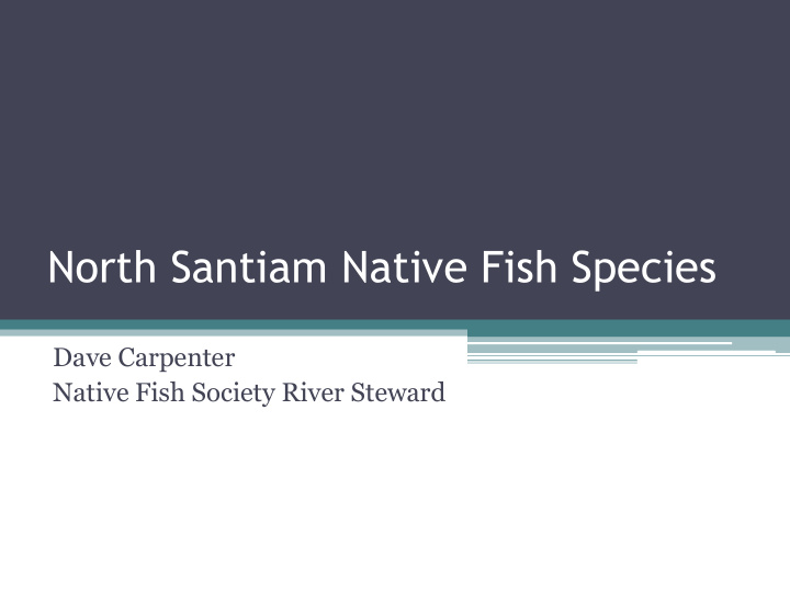 north santiam native fish species