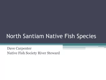 North Santiam Native Fish Species  Dave Carpenter  Native Fish Society River Steward  My Background