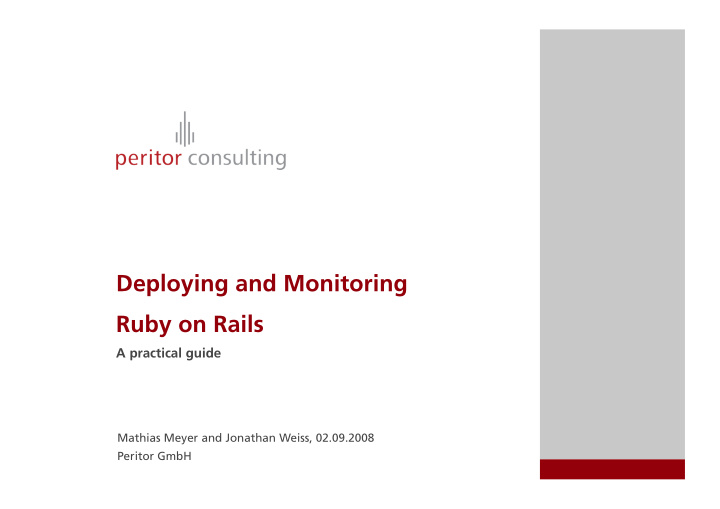 deploying and monitoring ruby on rails
