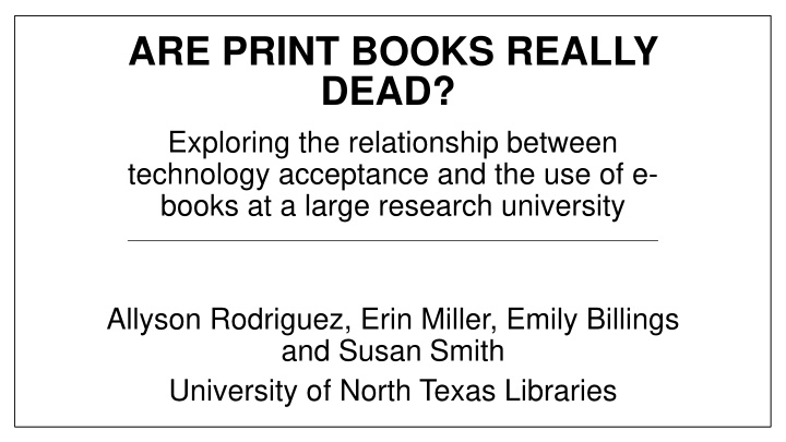 are print books really dead