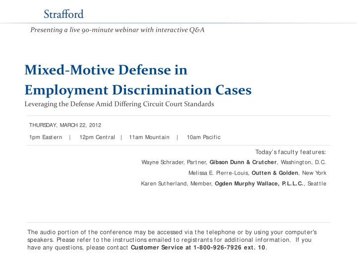 mixed motive defense in employment discrimination cases