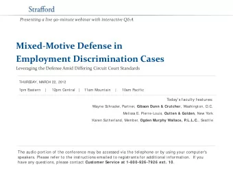 Mixed-Motive Defense in  Employment Discrimination Cases  Leveraging the Defense Amid Differing