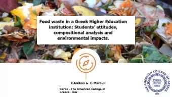 C.Gkikas &amp;  C.Marouli  Deree - The American College of  Greece - Der  Food waste is a