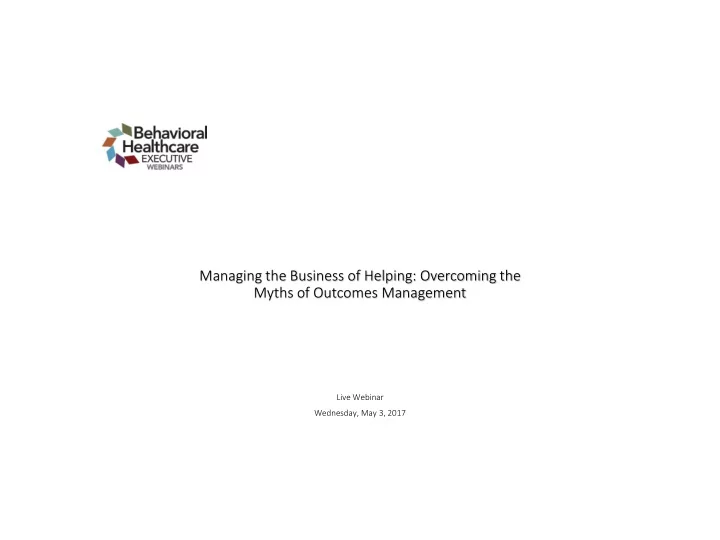 managing the business of helping overcoming the myths of