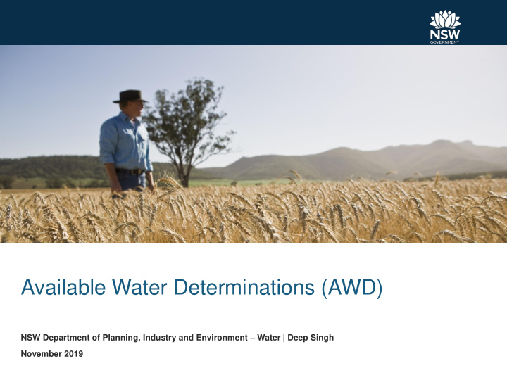 available water determinations awd