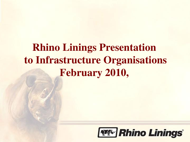 rhino linings presentation to infrastructure