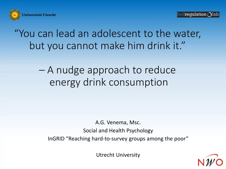 you can lead an adolescent to the water but you cannot