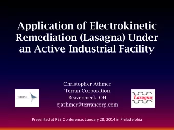 Christopher Athmer  Terran Corporation  Beavercreek, OH  cjathmer@terrancorp.com  Presented at RE3
