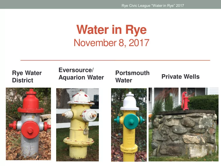 water in rye