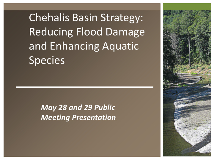 chehalis basin strategy reducing flood damage and