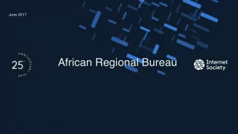 African Regional Bureau  1  Presentation title  Client name  Why are we doing what we are doing?
