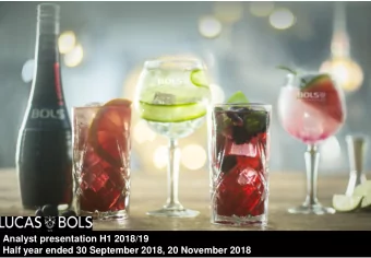 Analyst presentation H1 2018/19  Half year ended 30 September 2018, 20 November 2018  Disclaimer