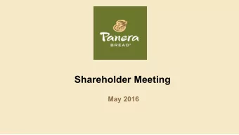 Shareholder Meeting  May 2016  Disclaimer  Matters discussed in this presentation and during our