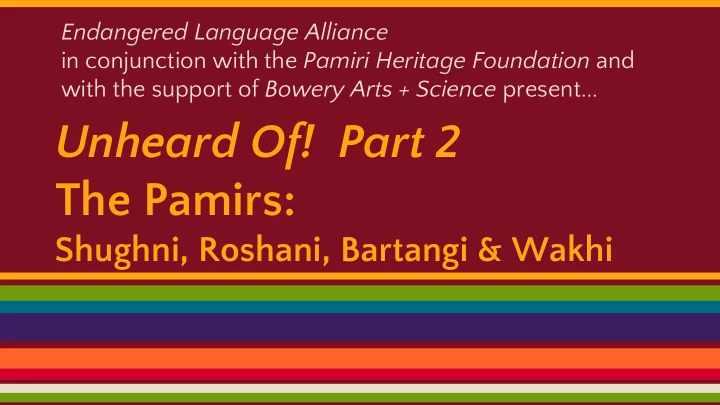 unheard of part 2 the pamirs
