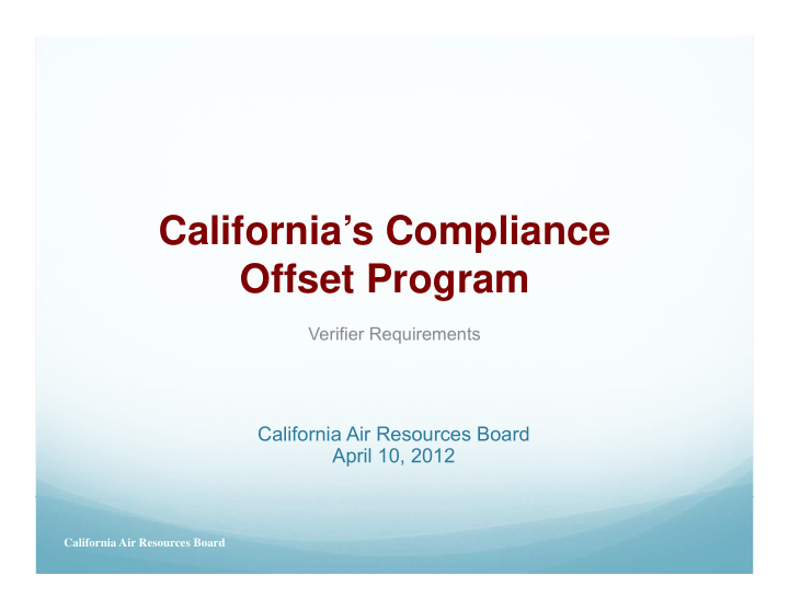 california s compliance off offset program t p