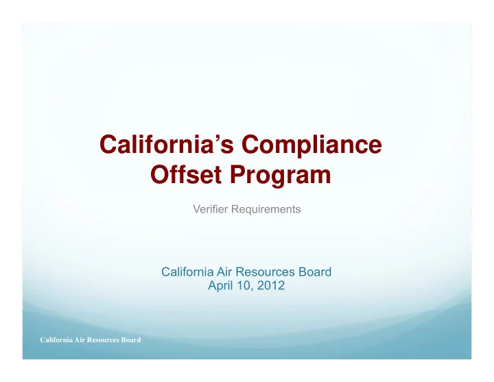 california s compliance off offset program t p
