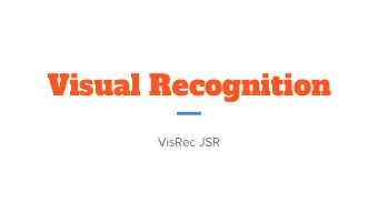 Visual Recognition  VisRec JSR  Expert Group - Introduction  Zoran Severac - DeepNetts  Researcher