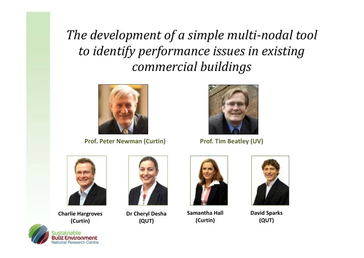 the development of a simple multi nodal tool to identify