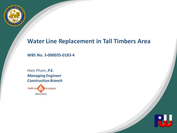water line replacement in tall timbers area