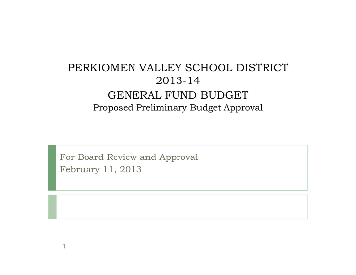 perkiomen valley school district 2013 14 general fund