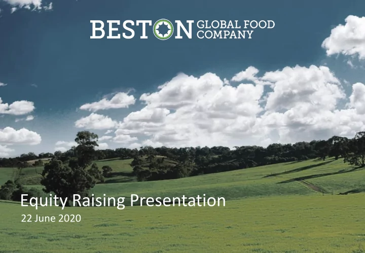 equity raising presentation