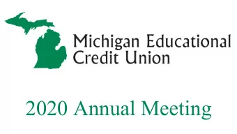 2020 Annual Meeting  Pl  Plym  ymouth-Ca  Canton  on S  SJ5K  MECU is a proud sponsor of  the