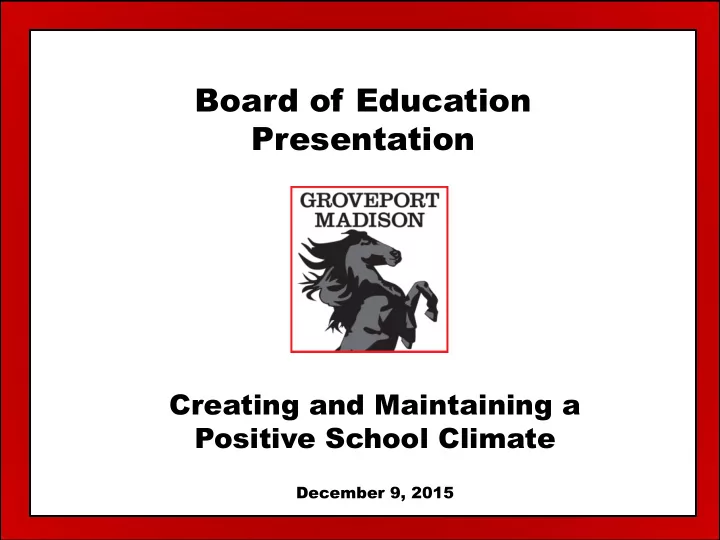 board of education presentation
