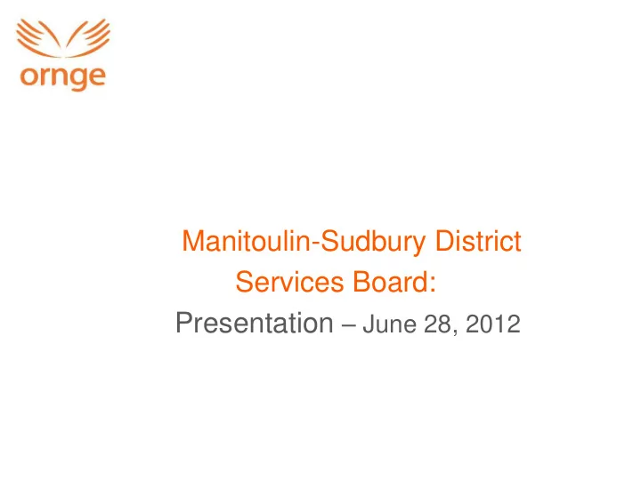 manitoulin sudbury district services board