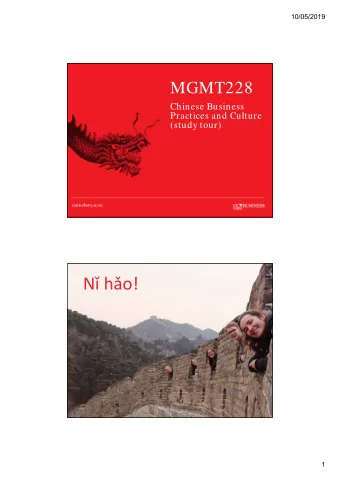 N ho!  1  10/05/2019  Basic info    15 point MGMT elective offered in SU2 (summer school) 11