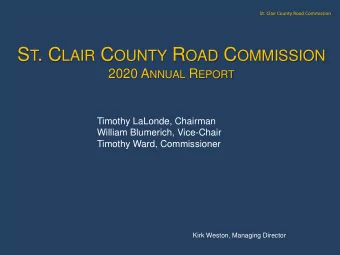 AGENDA  2020 Federal Aid Projects  o  2020 Primary Road Surface Preservation  o  2020 Primary