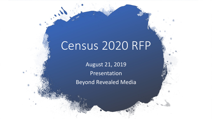 census 2020 rfp