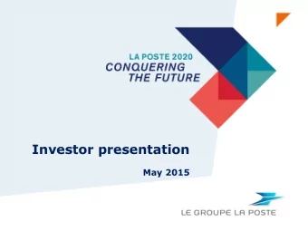Investor presentation May 2015  DIRECTION DE LA COMMUNICATION  1  Disclaimer  This document has