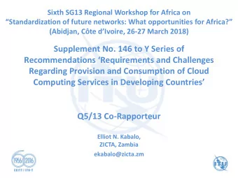 Recommendations Requirements and Challenges  Regarding Provision and Consumption of Cloud