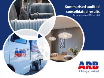 Summarised audited  consolidated results  for the year ended 30 June 2019  Disclaimer