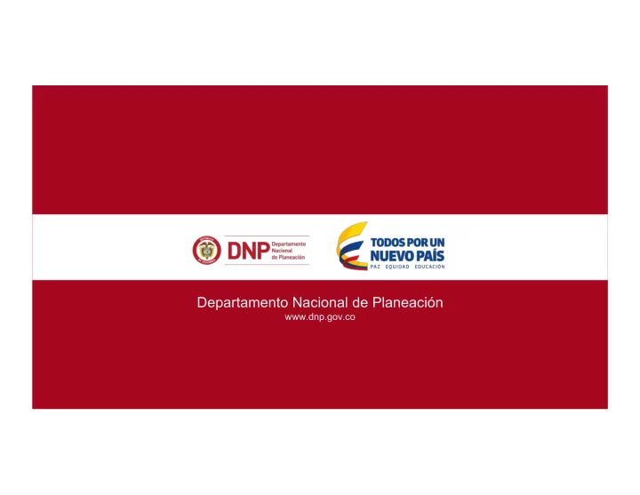 departamento nacional de planeaci n