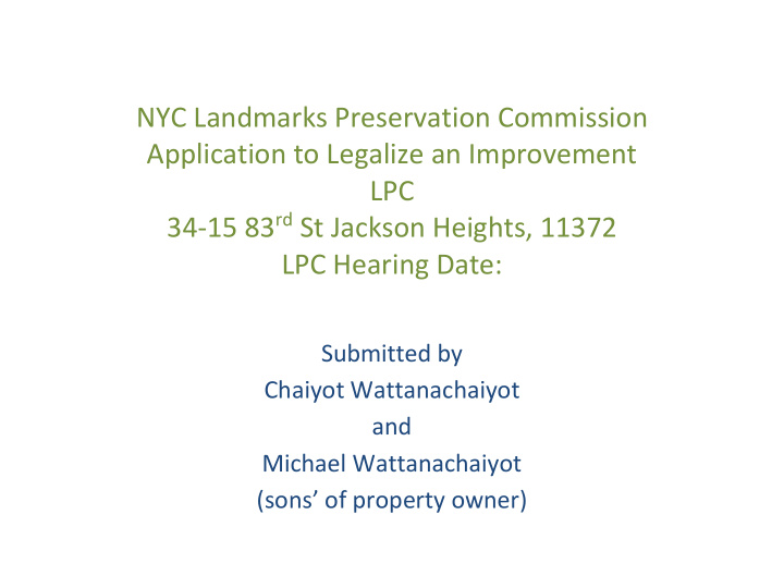 nyc landmarks preservation commission application to