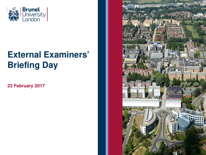 external examiners briefing day