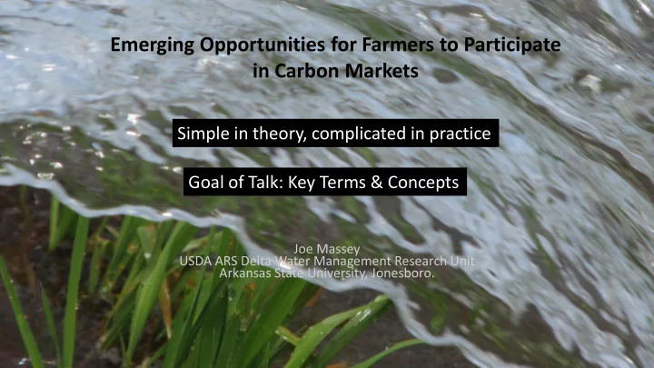 emerging opportunities for farmers to participate in