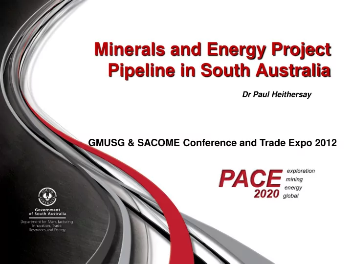 minerals and energy project