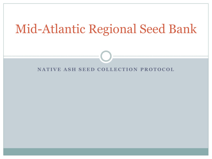 mid atlantic regional seed bank