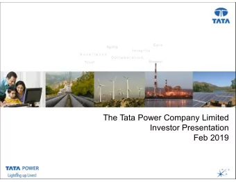 `  The Tata Power Company Limited Presentation Title ( Arial, Font size 28 )  Investor Presentation